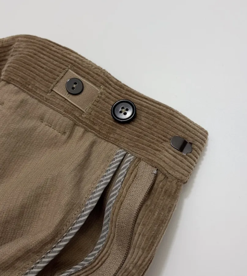 Taupe Corduroy High-Waist Straight-Leg Trousers in Taupe, product view 07