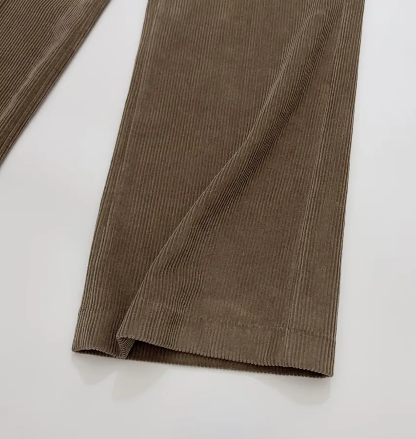 Taupe Corduroy High-Waist Straight-Leg Trousers in Taupe, product view 11