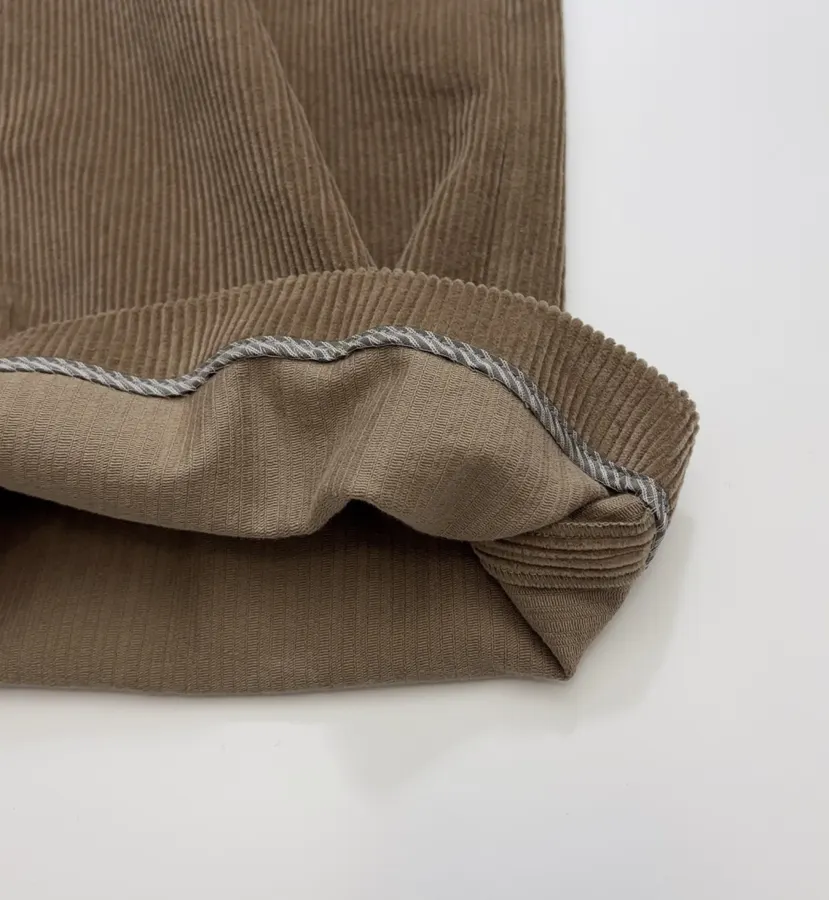 Taupe Corduroy High-Waist Straight-Leg Trousers in Taupe, product view 12