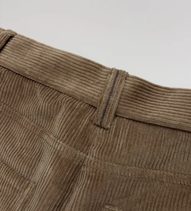 Taupe Corduroy High-Waist Straight-Leg Trousers in Taupe, product view 16