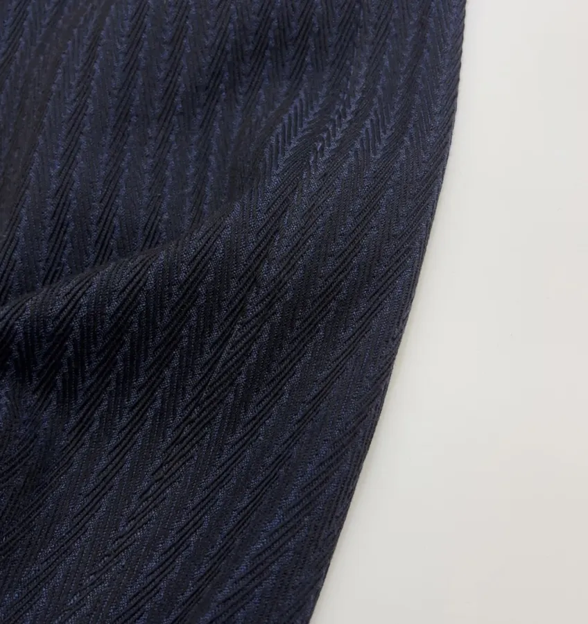 Navy Pinstripe High-Waist Straight-Leg Trousers in Navy, product view 12