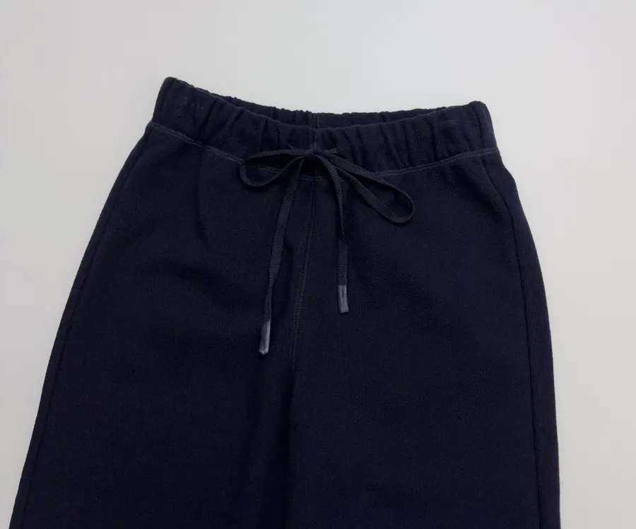 Navy Drawstring-Waist Wide-Leg Trousers in Navy, product view 03