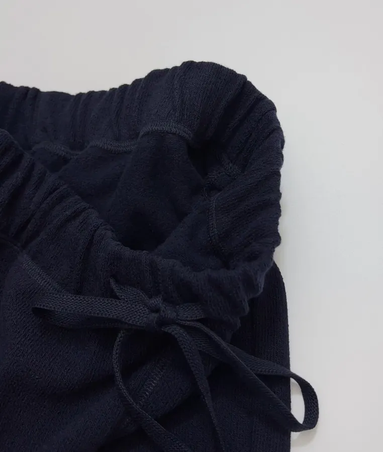 Navy Drawstring-Waist Wide-Leg Trousers in Navy, product view 05