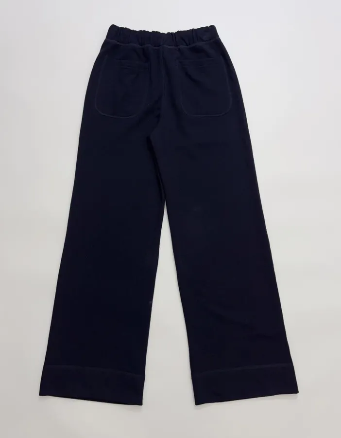Navy Drawstring-Waist Wide-Leg Trousers in Navy, product view 14