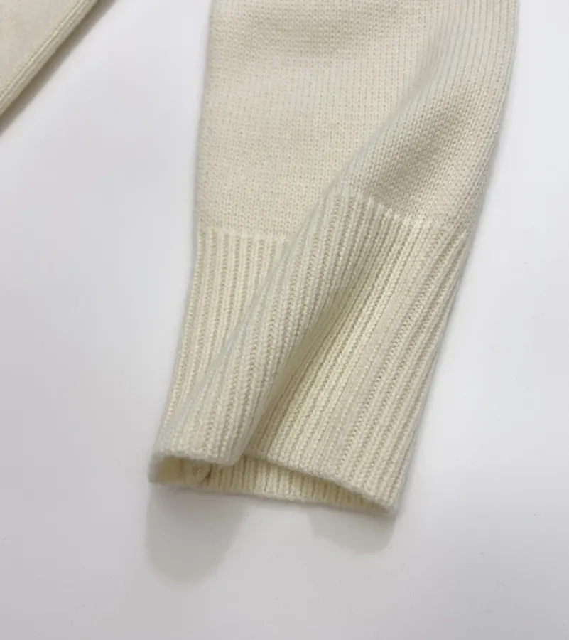Ivory Essential Crew-Neck Knit Sweater in Off-White, product view 06