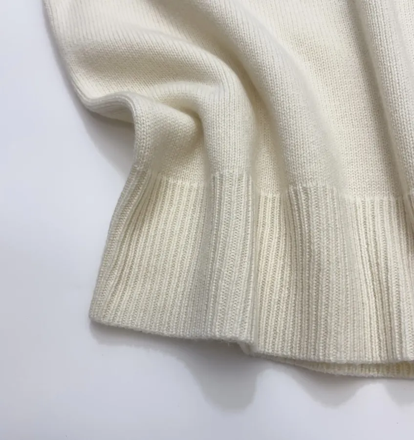 Ivory Essential Crew-Neck Knit Sweater in Off-White, product view 09