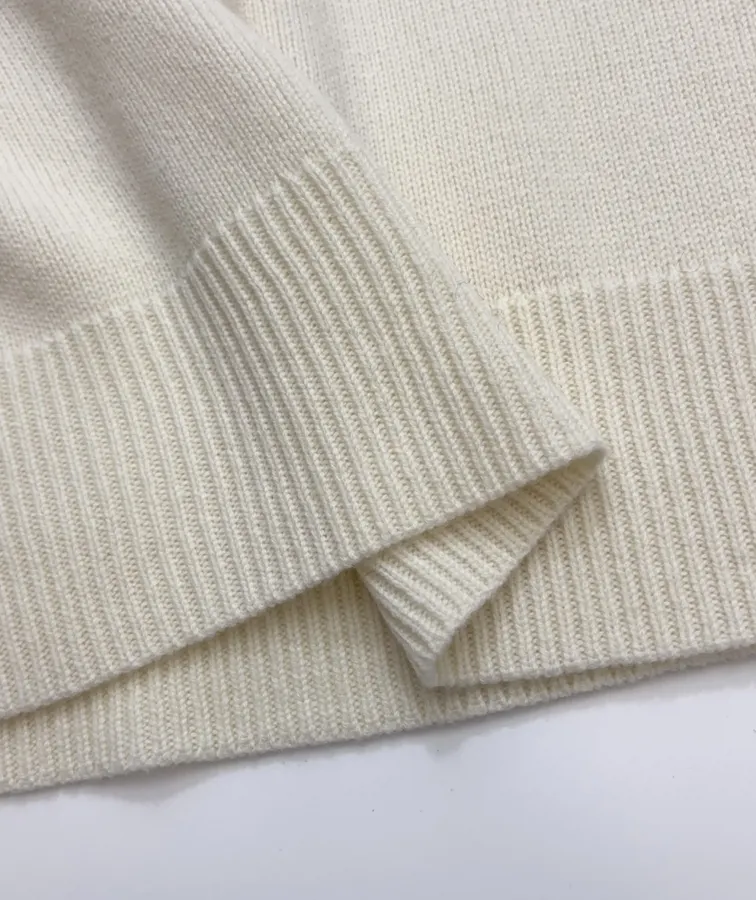 Ivory Essential Crew-Neck Knit Sweater in Off-White, product view 10