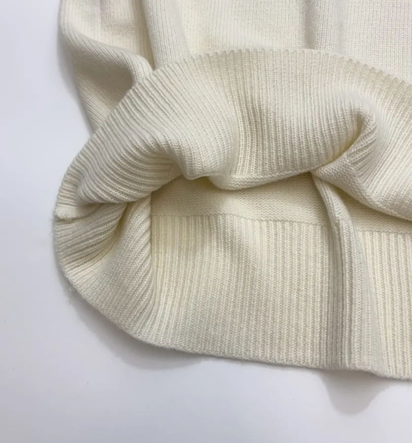 Ivory Essential Crew-Neck Knit Sweater in Off-White, product view 11