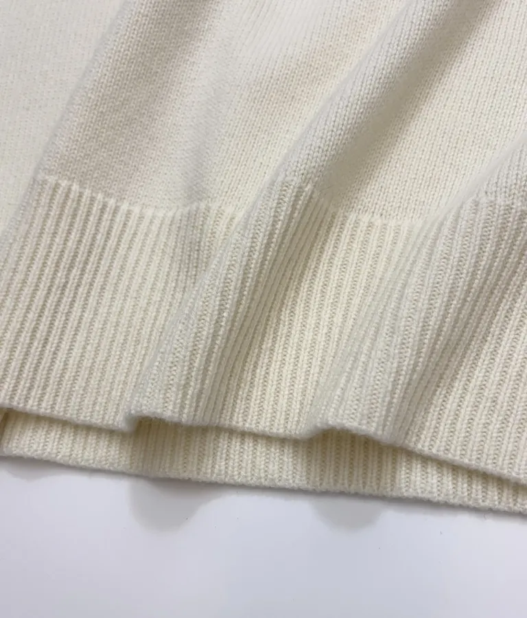 Ivory Essential Crew-Neck Knit Sweater in Off-White, product view 12