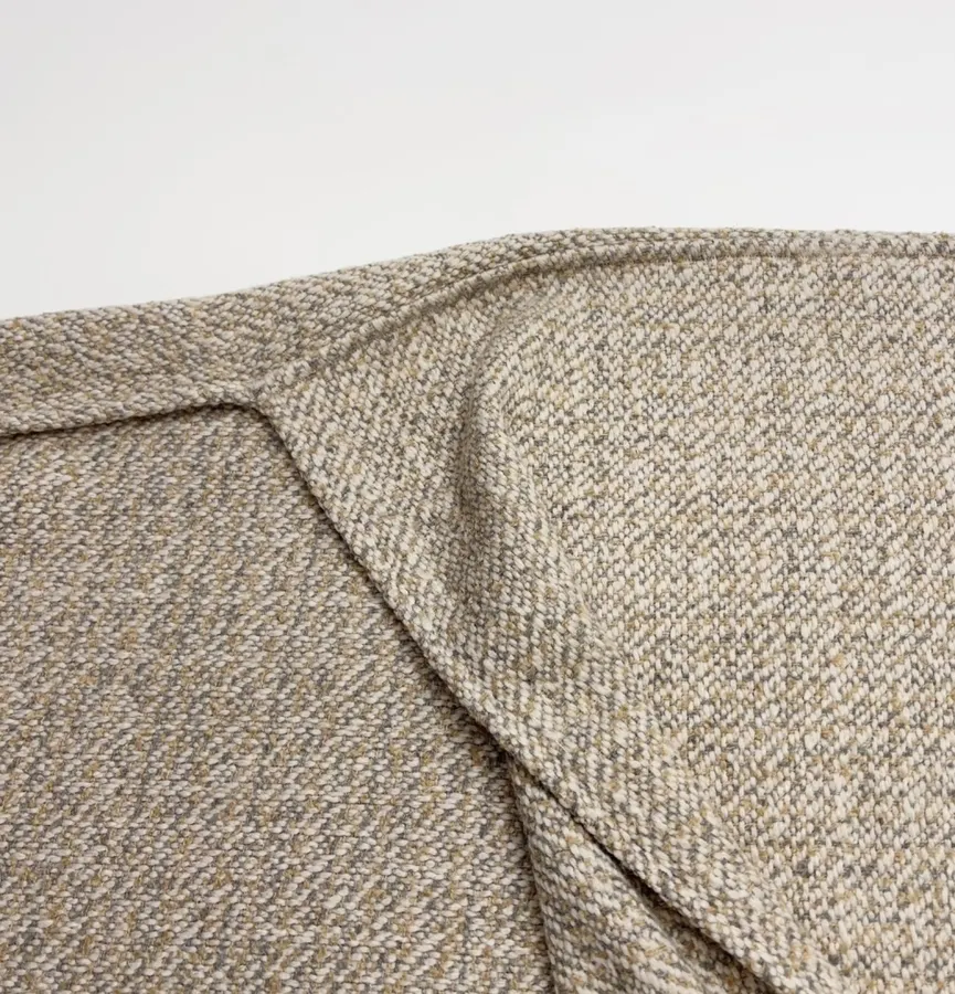 Retro Mixed-Color Yarn Tasseled Edge Thick and Soft Wool Scarf Shawl Coat in Taupe, product view 11