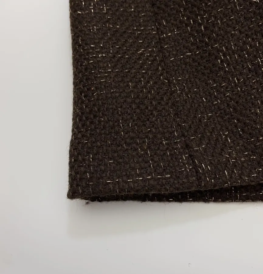 Brown Mélange Stand-Collar Button Jacket in Brown, product view 08