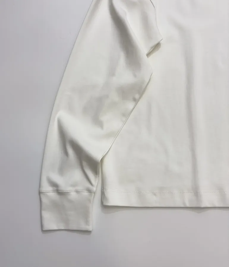 Ivory Mock-Neck Long-Sleeve Knit Top in Off-White, product view 07