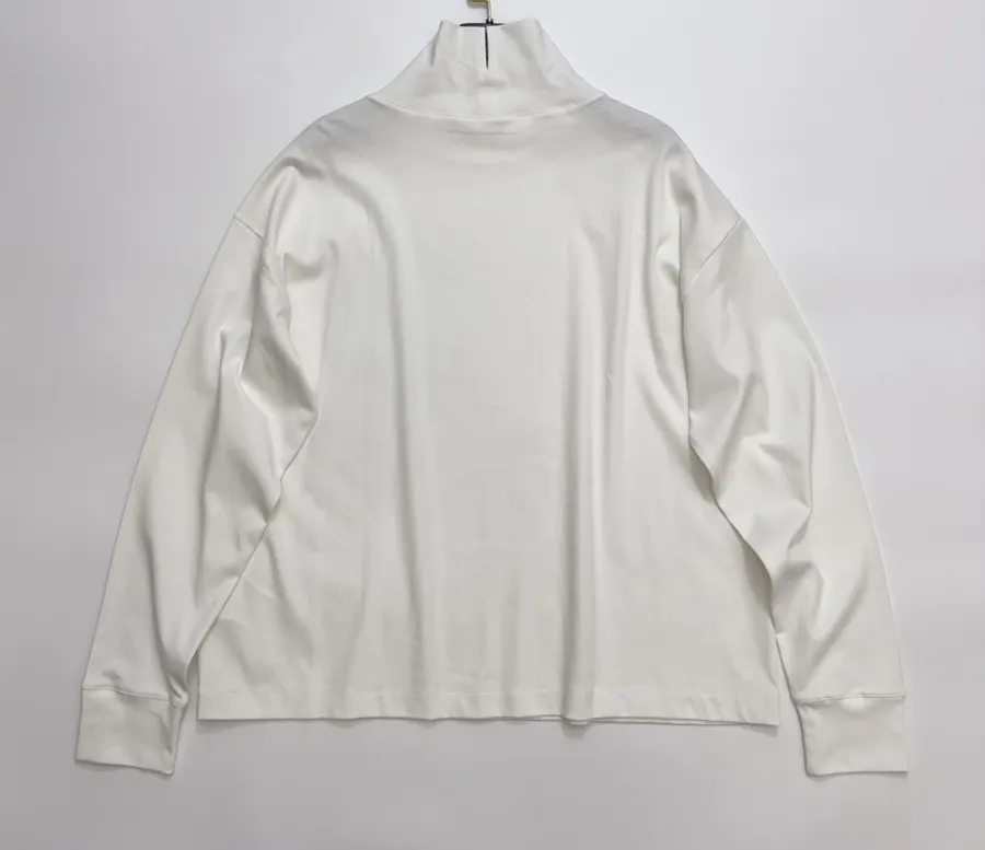 Ivory Mock-Neck Long-Sleeve Knit Top in Off-White, product view 10