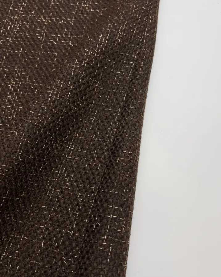 Brown Mélange High-Waist Wide-Leg Trousers in Brown, product view 09