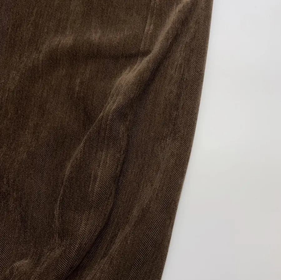 Dark Brown Velvet Pull-On Wide-Leg Trousers in Dark Brown, product view 10