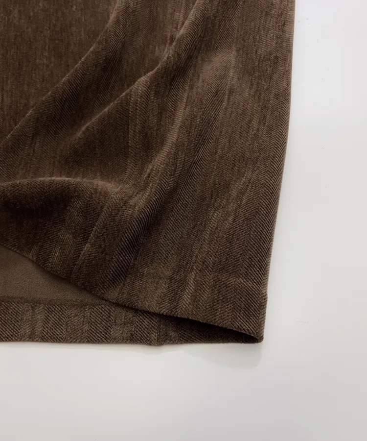 Dark Brown Velvet Pull-On Wide-Leg Trousers in Dark Brown, product view 11