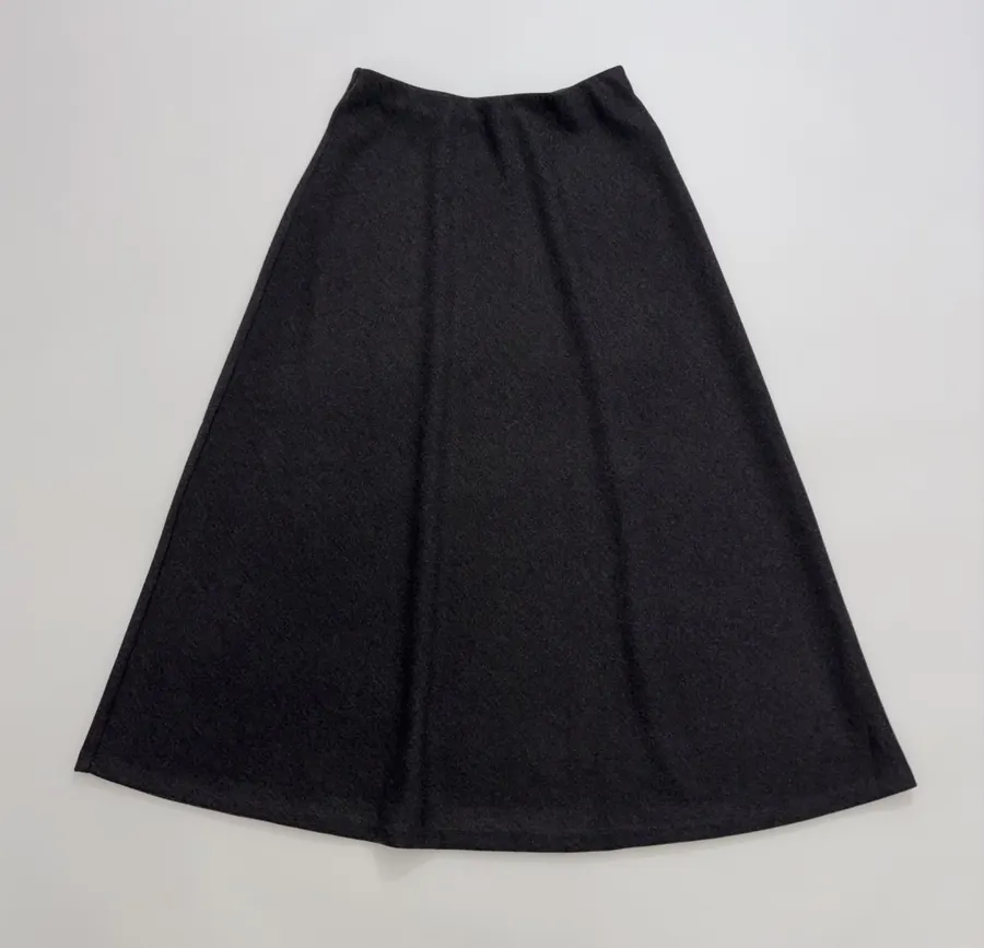 Charcoal Draped Full Midi Skirt in Dark Gray, product view 02