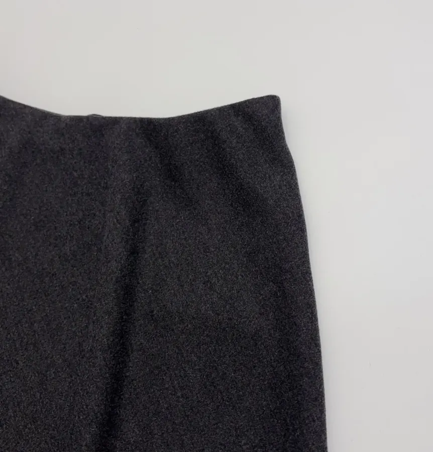 Charcoal Draped Full Midi Skirt in Dark Gray, product view 04