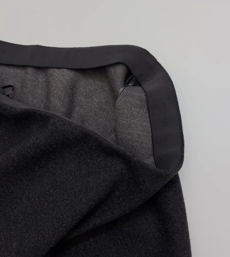 Charcoal Draped Full Midi Skirt in Dark Gray, product view 05