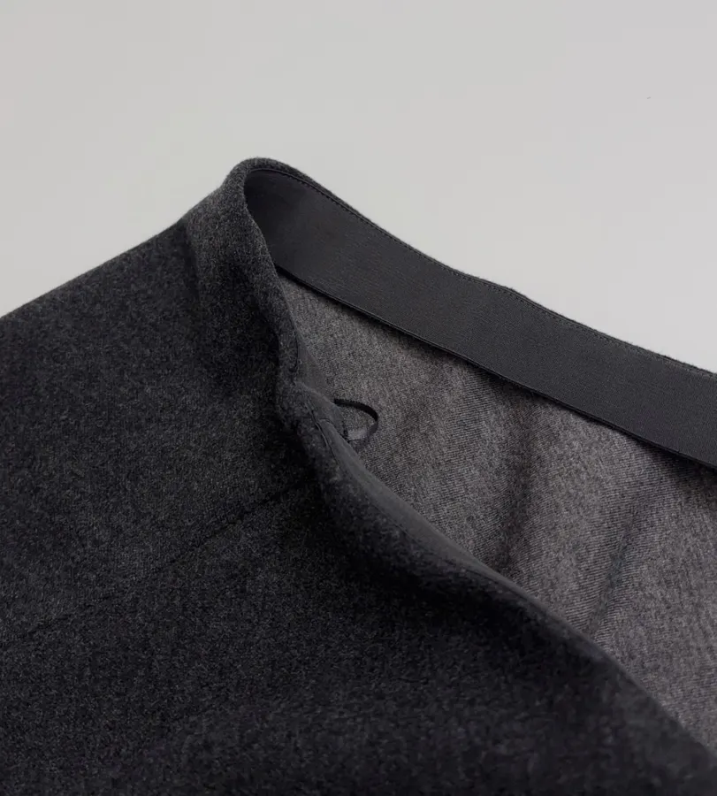 Charcoal Draped Full Midi Skirt in Dark Gray, product view 06