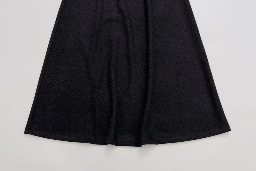 Charcoal Draped Full Midi Skirt in Dark Gray, product view 08