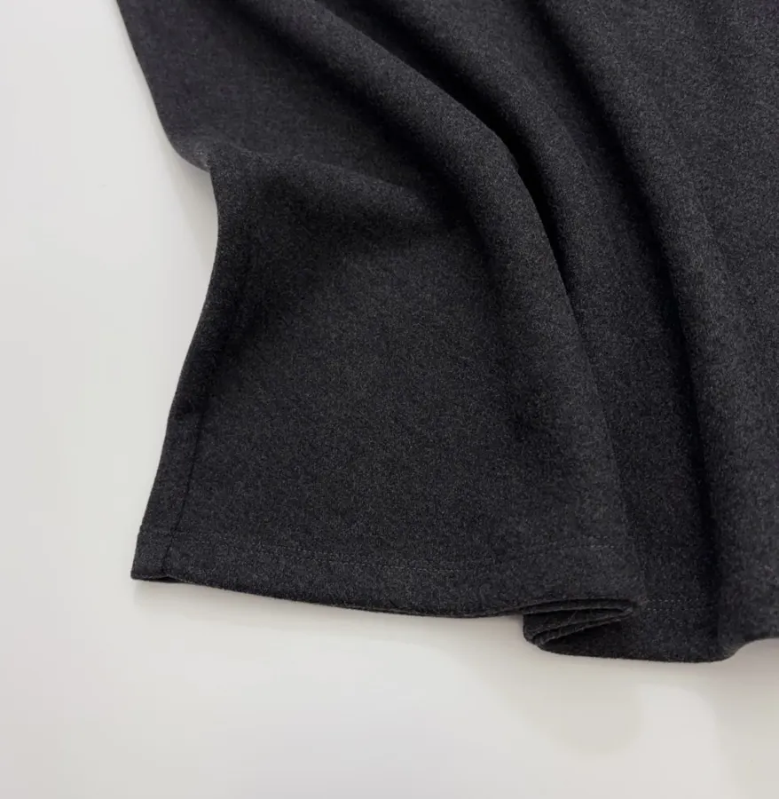 Charcoal Draped Full Midi Skirt in Dark Gray, product view 10
