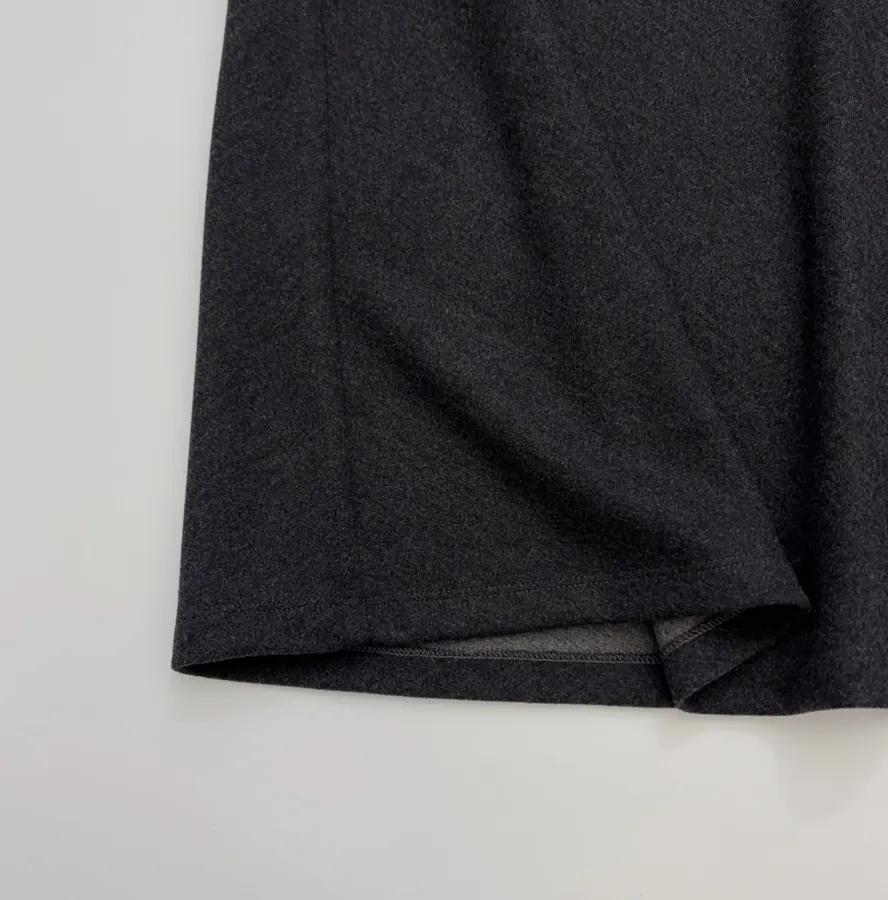 Charcoal Draped Full Midi Skirt in Dark Gray, product view 12