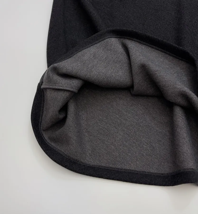 Charcoal Draped Full Midi Skirt in Dark Gray, product view 13