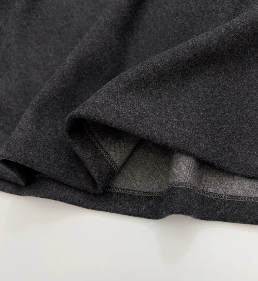 Charcoal Draped Full Midi Skirt in Dark Gray, product view 14