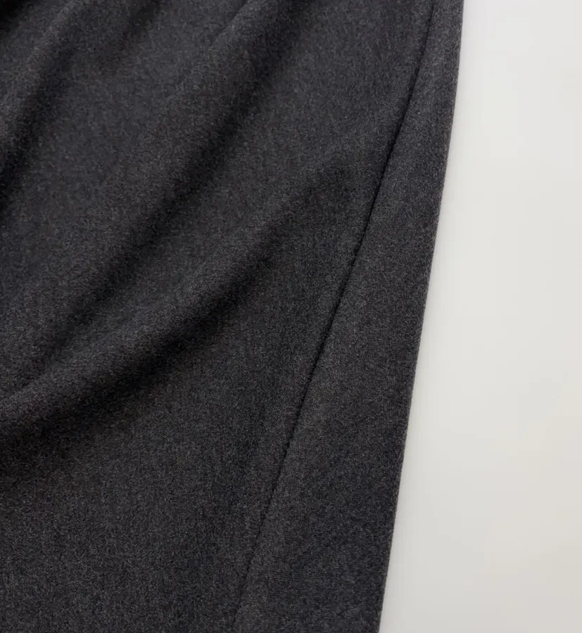 Charcoal Draped Full Midi Skirt in Dark Gray, product view 15