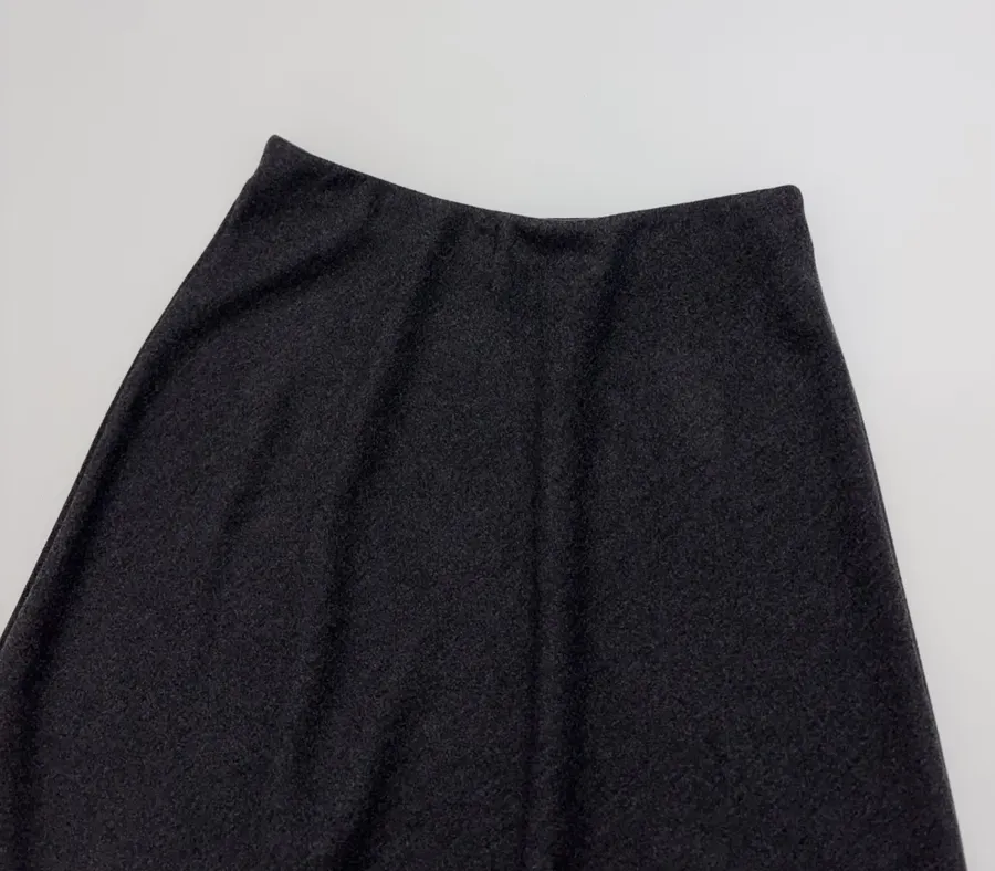 Charcoal Draped Full Midi Skirt in Dark Gray, product view 17