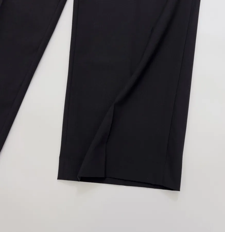 Black High-Waist Pleated Tailored Trousers in Black, product view 09