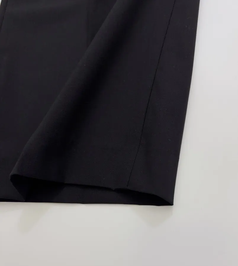 Black High-Waist Pleated Tailored Trousers in Black, product view 10