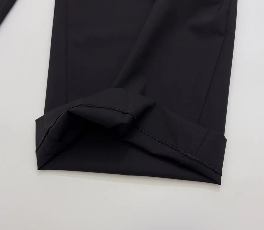 Black High-Waist Pleated Tailored Trousers in Black, product view 11