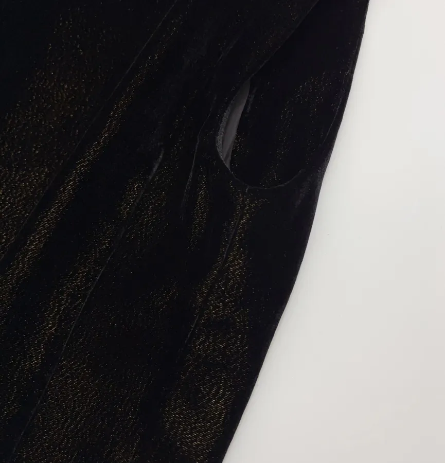 Black Sleeveless Ruffle-Hem Midi Dress in Black, product view 04