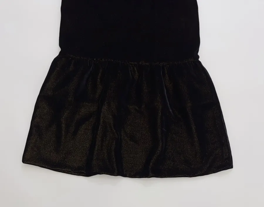 Black Sleeveless Ruffle-Hem Midi Dress in Black, product view 06