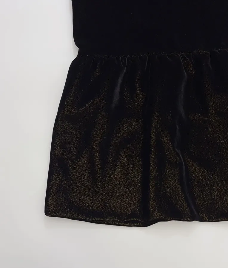Black Sleeveless Ruffle-Hem Midi Dress in Black, product view 07