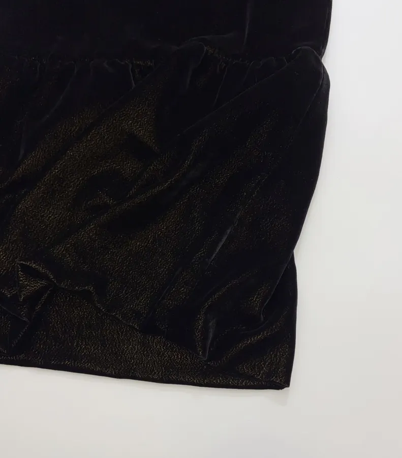 Black Sleeveless Ruffle-Hem Midi Dress in Black, product view 12