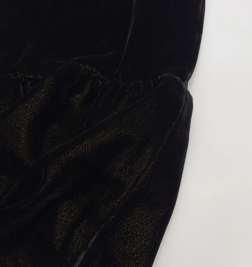 Black Sleeveless Ruffle-Hem Midi Dress in Black, product view 13