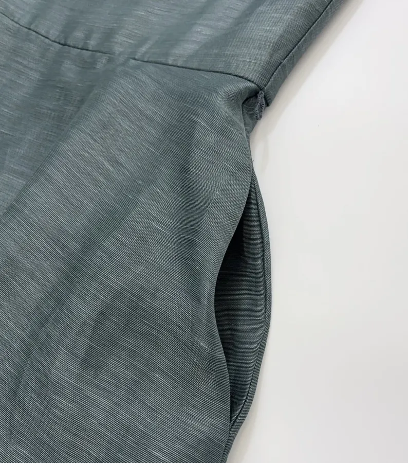 Lace-trimmed Corset-style Mid-length Dress in Teal, product view 17