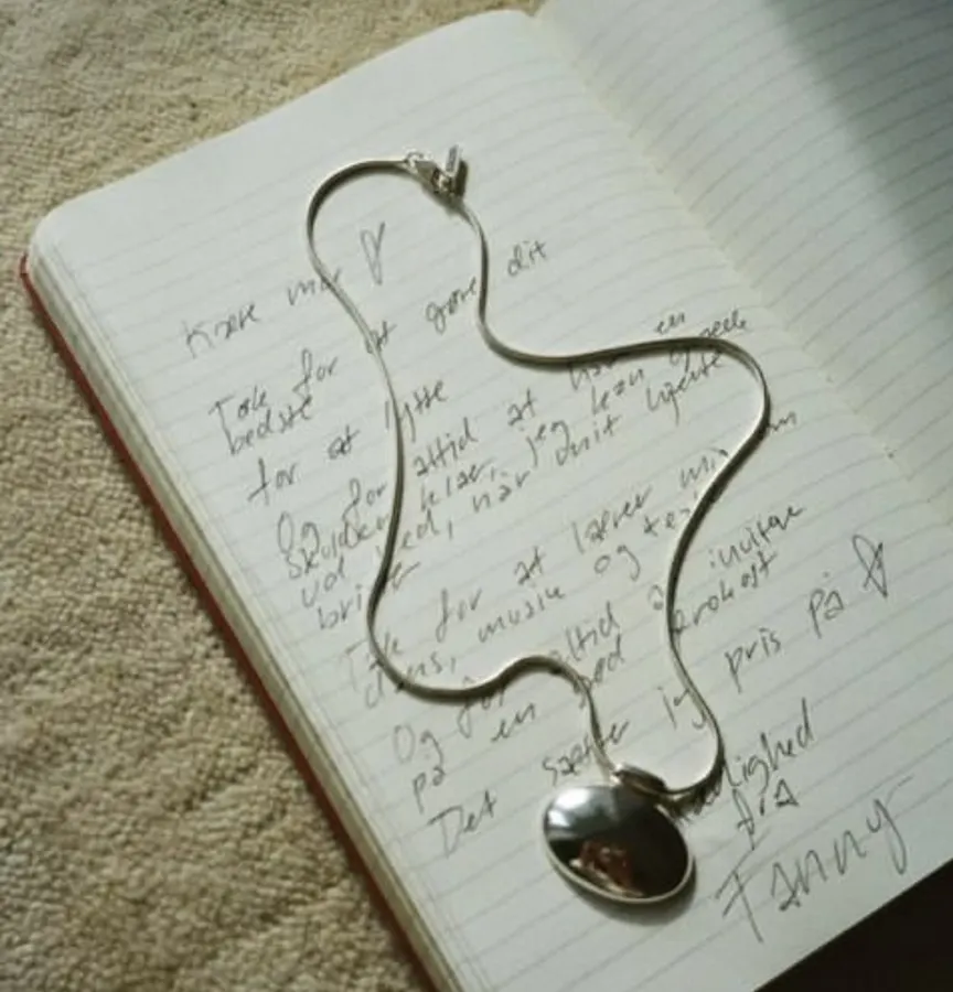 Minimal Sterling Silver Necklace in Silver, product view