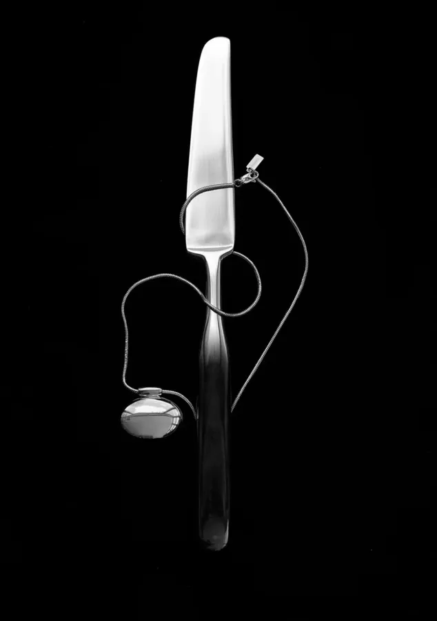 Minimal Sterling Silver Necklace in Silver, product view 02