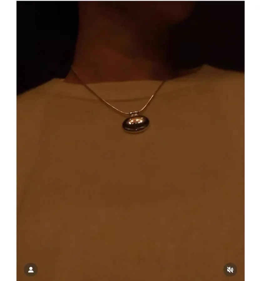 Minimal Sterling Silver Necklace in Silver, product view 05