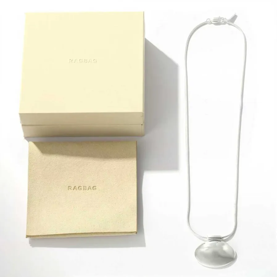 Minimal Sterling Silver Necklace in Silver, product view 06