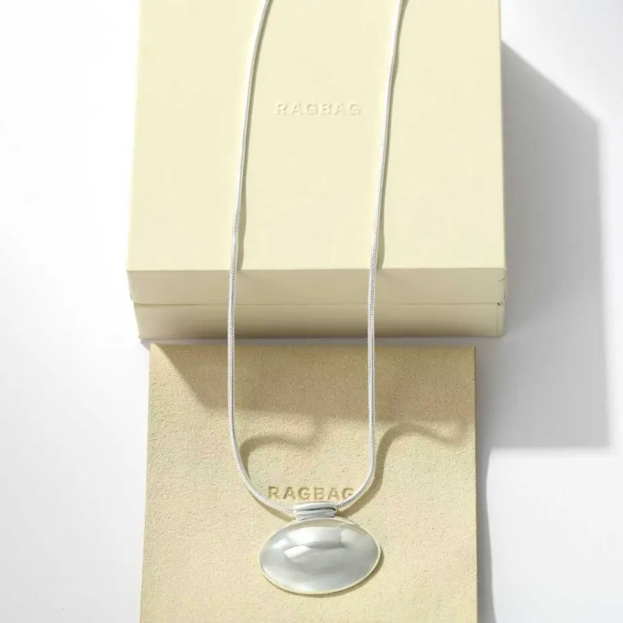 Minimal Sterling Silver Necklace in Silver, product view 07