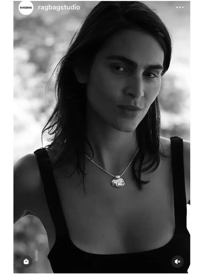 Minimal Sterling Silver Necklace in Silver, product view 12