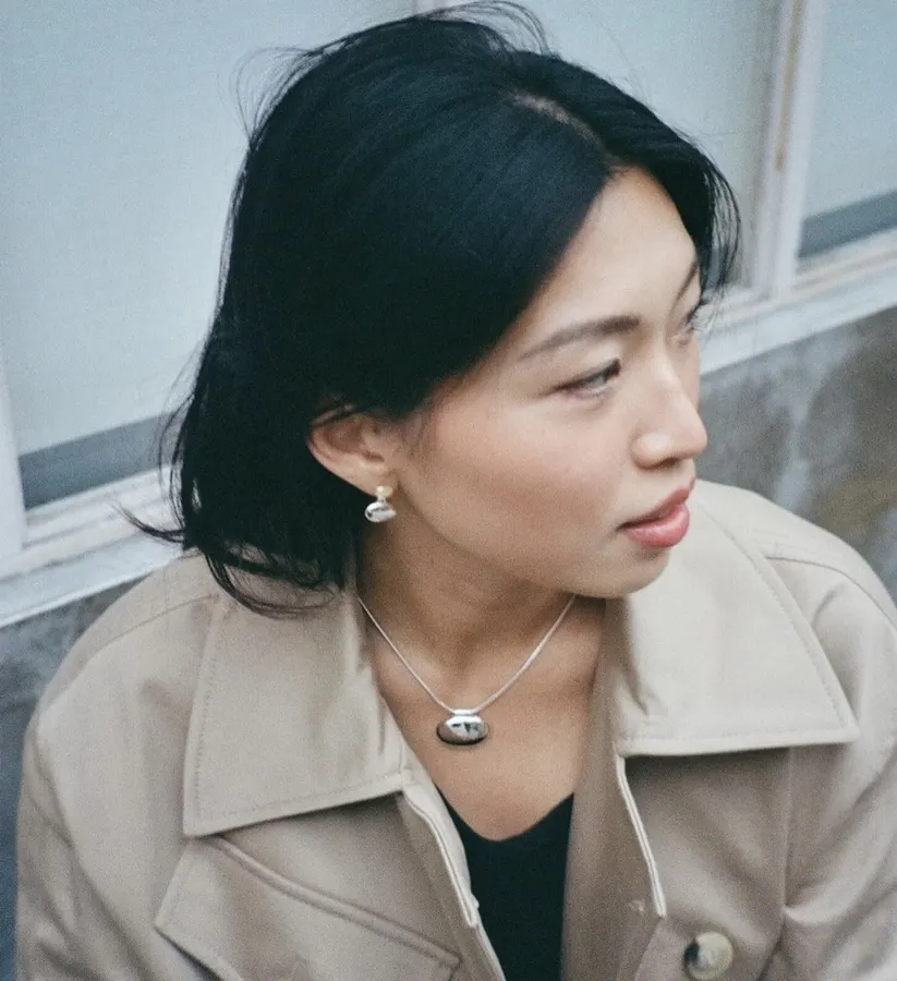 Minimal Sterling Silver Necklace in Silver, product view 15