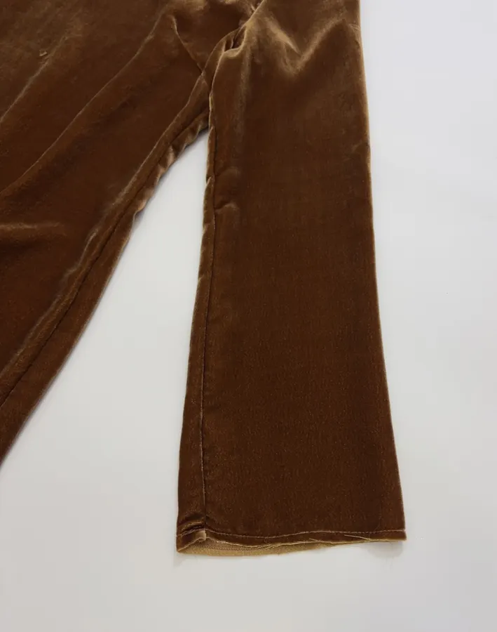 Caramel Velvet Crew-Neck Long-Sleeve Top in Caramel, product view 05