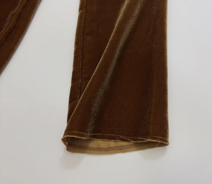 Caramel Velvet Crew-Neck Long-Sleeve Top in Caramel, product view 06