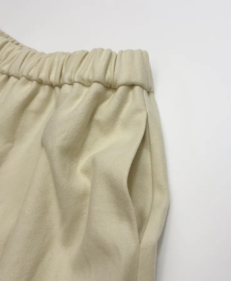 Niche Retro Irregular Multi-layer Patchwork Skirt Hem Blended Wool Tweed Skirt in Oatmeal, product view 03